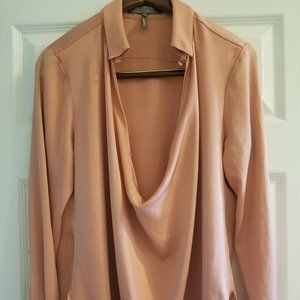 Silk Sz 8 Halston Heritage cowl blouse